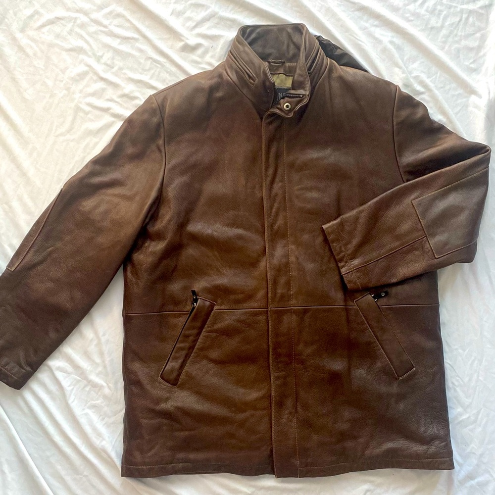 Wilsons Leather Men’s Pelle Studio real Brown Leather Jacket Thinsulate Size XL